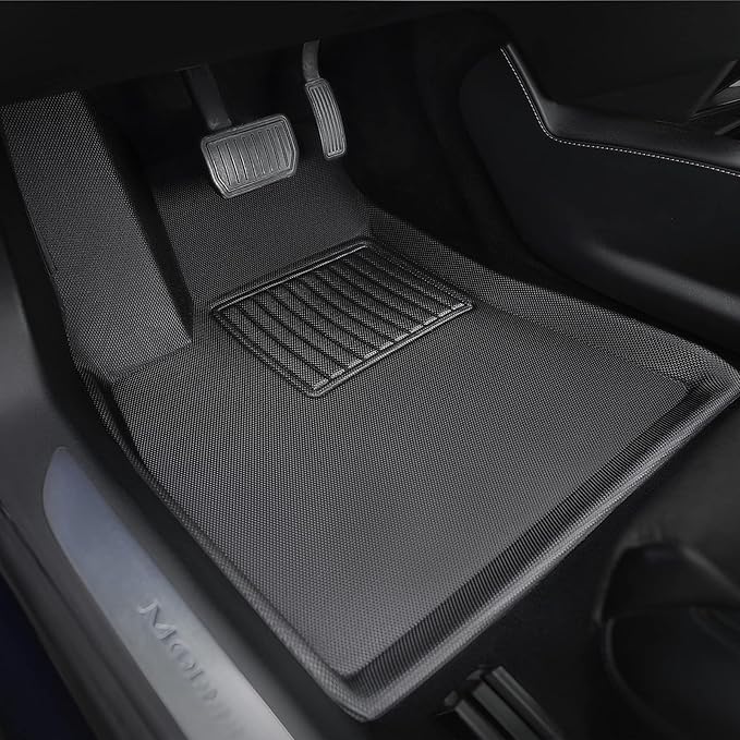TAPTES for Tesla Model S Floor Mats 2019 2018 2017 2016 2015, Premium All Weather Anti-Slip Waterproof Floor Liners Car Interior Accessories - Compatible for Model S 2015-2019 (3 Pieces/Set)