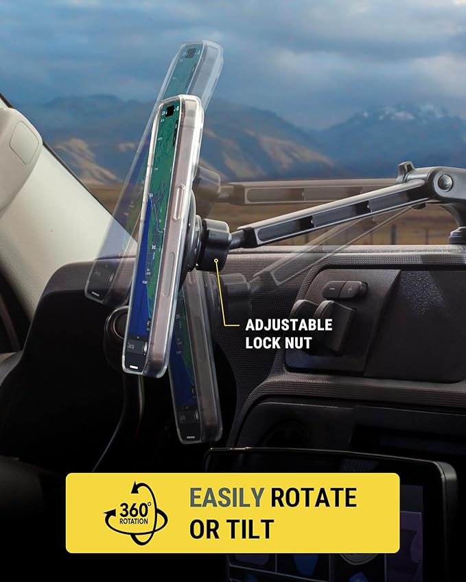 Scosche MagicMount SMSWDEX MagSafe Car Mount, Magnetic Phone Holder for Car Windshield/Dashboard, Suction Cup Phone Mount Compatible with iPhone 16 15 14 13 12 Pro Max Plus Mini Mag Safe Accessories