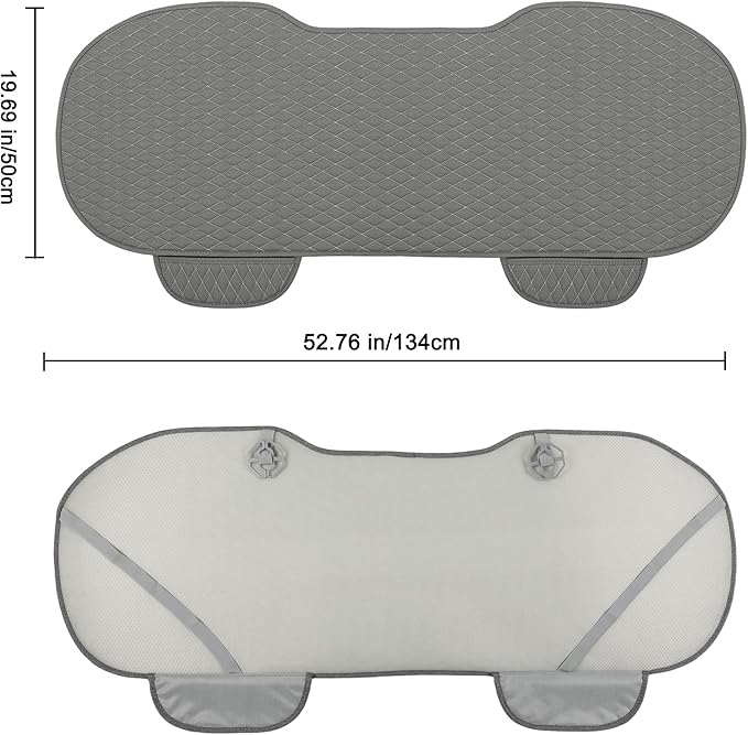 West Llama Pu Leather Car Seat Bottom Covers Protectors Include 1 Rear Bench Seat Cover Universal Fit 90% Vehicles,Gray