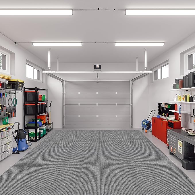 Ottomanson 6'6" x 7' Mud Mat Area Rug Scraper Carpet - Non-Slip, Dirt Trapping for Indoor & Outdoor Use - Ideal for Entryway, Garage, Kitchen, Patio & High-Traffic Areas, Gray