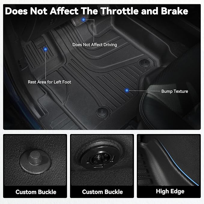 AOMSAZTO Floor Mats for 2017-2025 Ford F-250/F-350/F-450/F-550 SuperCrew Cab - 1st and 2nd Row All Weather Floor Liners for F250 / F350 / F450 / F550 SuperDuty Crew Cab with Storage Box