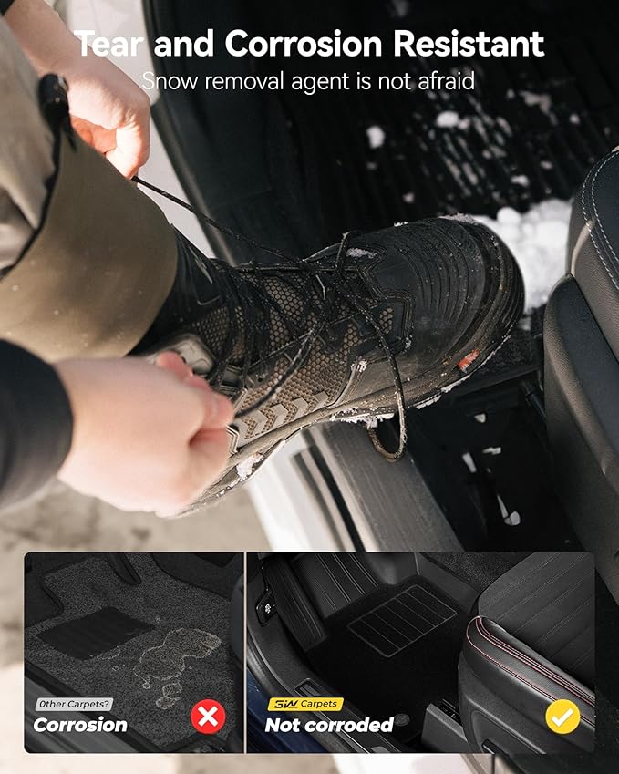 3W Floor Mats & Cargo Liner & Carpets Fit for 2021-2024 2025 Ford Bronco 4 Door, All Weather TPE Custom Fit Floor Liner and Trunk Mat Full Set Car Mats (Not for Bronco Sport & Rubberized Floor)