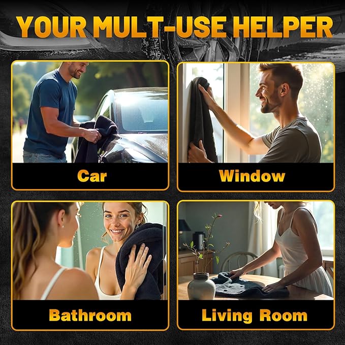 Microfiber Towels for Cars, 3 Pack Dual Sided Drying Towels Car Detailing， 1200GSM Car Drying Towel(24″x 36″), Ultra Absorbent Car Cleaning Towel, No Streak or Scratch, Machine Washable