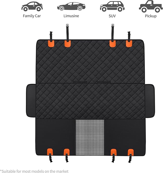 GXT Dog Back Seat Cover Protector for Cars SUV and Trucks with Mesh Window, Scratchproof Nonslip and Waterproof Material
