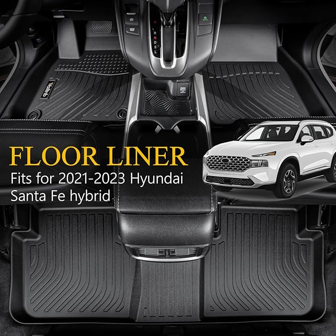 Wailtnb-for Hyundai Santa Fe Hybrid 2021-2023/Hyundai Santa Fe Plug-in Hybrid(PHEV) 2022-2023 Floor Mat Cargo Liner All Weather Floor Liner Car Mat for Santa Fe Hybrid Custom Fit Accessories