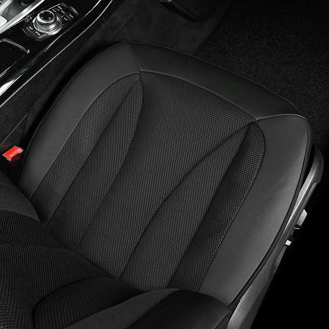 GIANT PANDA Front Seat Cover for Nissan, 3D Air Mesh Car Seat Covers Custom Fit Nissan Rogue Altima Sentra Versa Kicks Frontier Murano Pathfinder Maxima (Black 2-Pack)