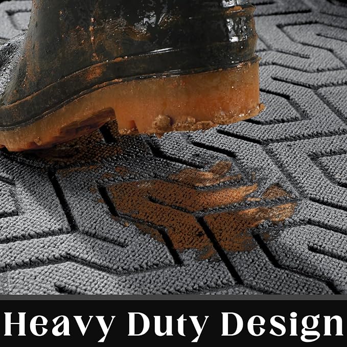 Yimobra Extra Large Door Mat Outside Entrance 60x36, Waterproof Heavy Duty Outdoor Mats for Front Door, Non Slip Rubber Entry Mat for Garage Patio Indoor, Easy Clean, Grey