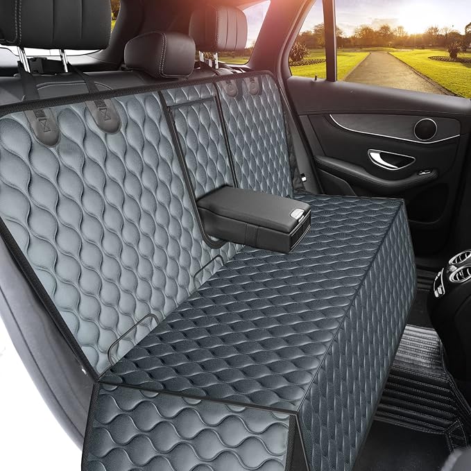URPOWER Dog Car Seat Cover for Back Seat - Waterproof Bench Seat Cover Fits Middle Armrest for Cars, SUVs & Small Trucks, Nonslip Backseat Dog Covers Rear Seat Protector for Pets and Child