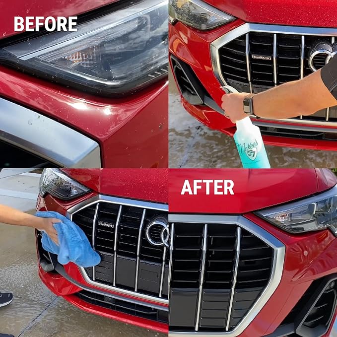 McKee's 37 - Road Kill Bug Remover Combo | Powerful Bug Remover for Cars Exterior with Safe & Effective Microfiber Scrubber (22 oz + Scrubber)