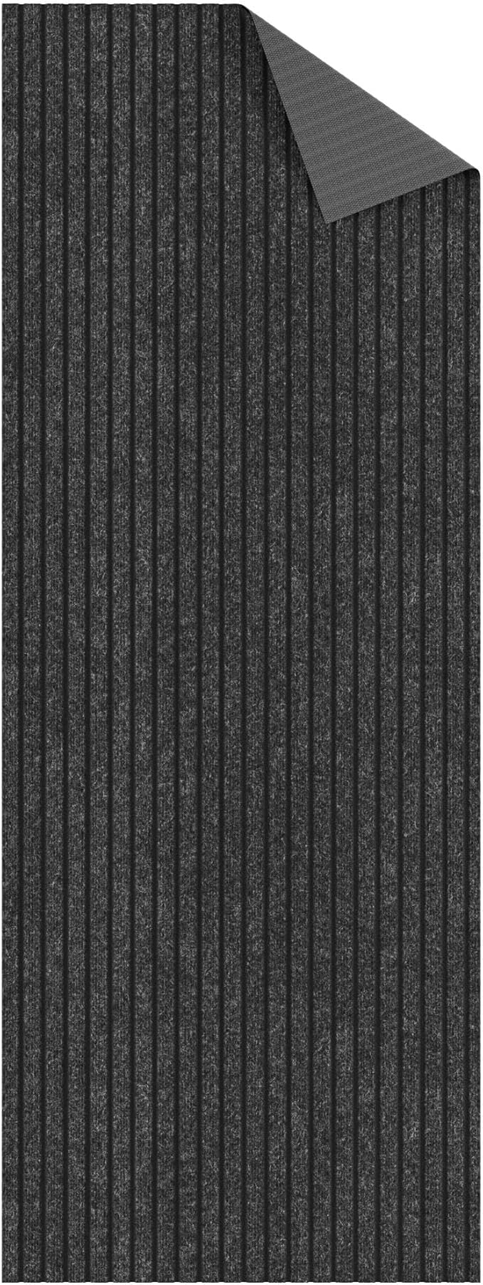 Ottomanson 2'7" x 36' Hallway Runner with Scraper Pile - Extra Durable Non-Slip Rug Mat for Indoor & Outdoor Use - Ideal for Kitchen, Entryway & Garage - High-Traffic Carpet, Black