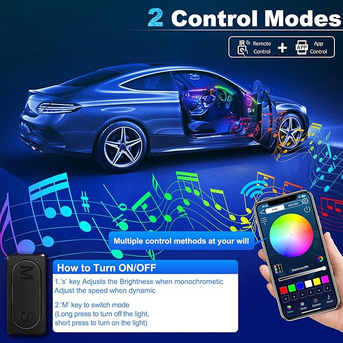 Dreamcolor Acrylic Interior Car LED Strip Light with Wireless APP, RGB 14 in 1 with 175 inches 612 LEDs Fiber Optic Strip Lights for Car, Dual Zone Music Sync Neon Car Ambient Lighting Kits