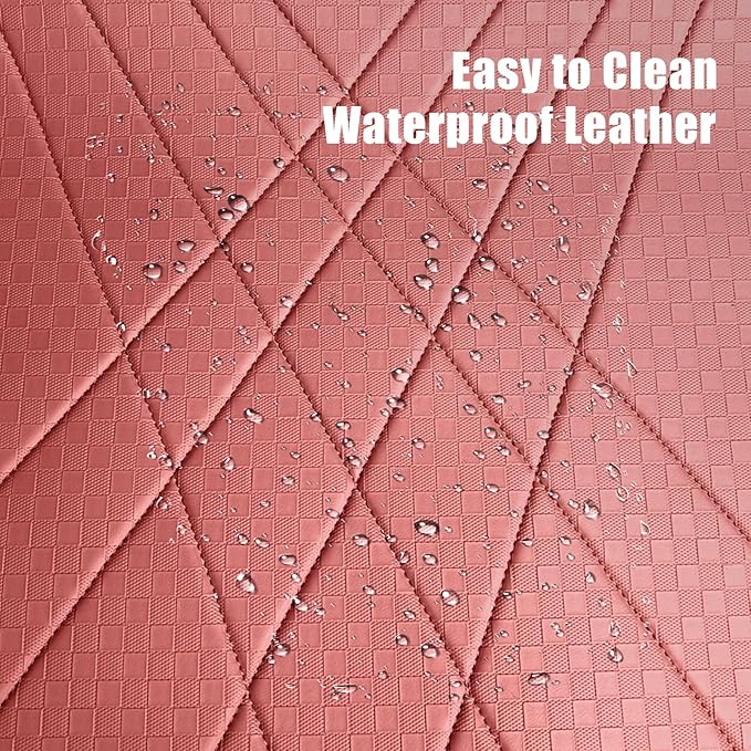 EKR Custom Floor Mats for Tesla Model 3 2024-2025, Front & 2nd Row Luxury Car Floor Mat Fit Model 3 2024 2025 - Leatherette Floor Liners (Burgundy)