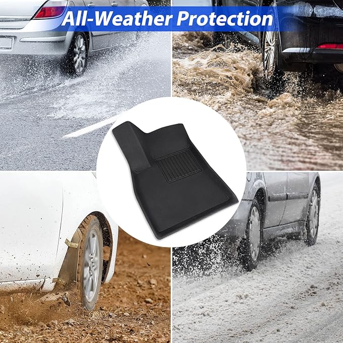TAPTES for Tesla Model S Floor Mats 2019 2018 2017 2016 2015, Premium All Weather Anti-Slip Waterproof Floor Liners Car Interior Accessories - Compatible for Model S 2015-2019 (3 Pieces/Set)