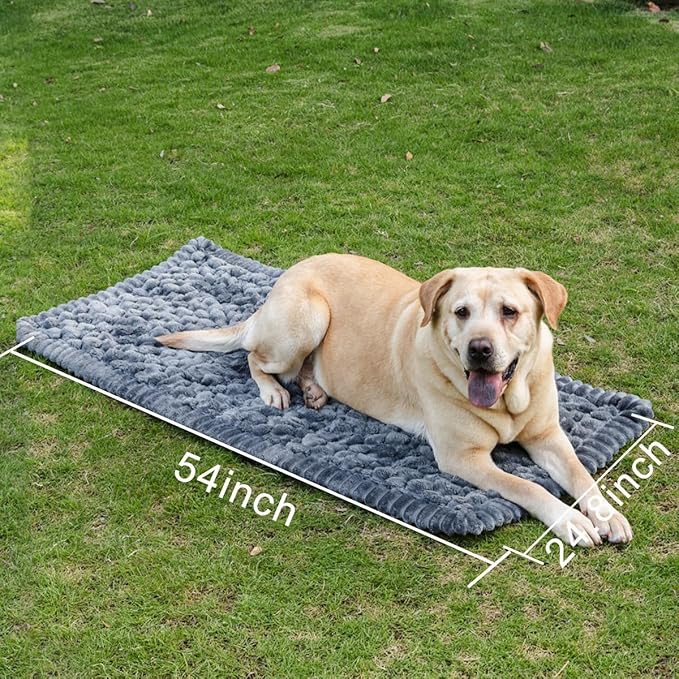 Non-Slip Dog Bed Mat for Car, Fuzzy Backseat Pet Mat, Travel Pet-Friendly Seat Cover for Cars, Compatible with Backseat Extenders and Seat Protectors 24.8x54 inch