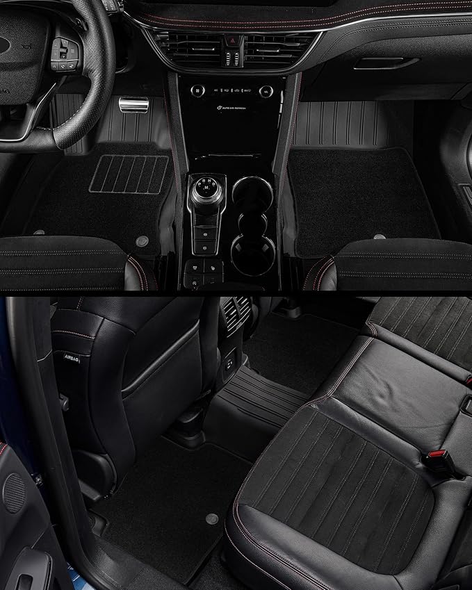 3W Floor Mats & Front Carpet Custom Fit for 2021-2023 2024 2025 Nissan Rogue, TPE All Weather Car Accessories Floor Liner Full Set 1st and 2nd Row Car Mats - Black (NOT for Sport)