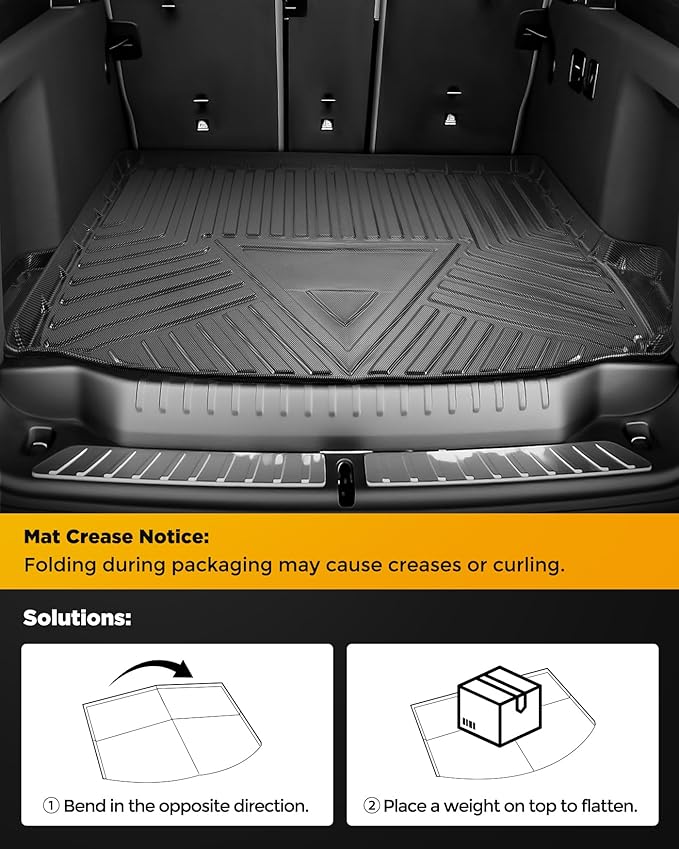 All Weather Carbon Fiber Style Trunk Mat for BMW X3 2018 2019 2020 2021 2022 2023 2024 | Not Fits 30e | Only for Vehicles Without Spare Tire | TPE Non-Slip Cargo Liner | Automotive Car Accessories