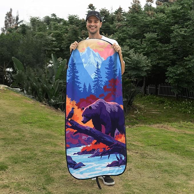 Universal Car Seat Cover with Non-Slip Back - Portable Auto Seat Cushion Fit for Cars Truck SUV Seats - Waterproof Carseat Protector Great for Dog or Kid Outdoor Sport Activities(Bear & Eagle)