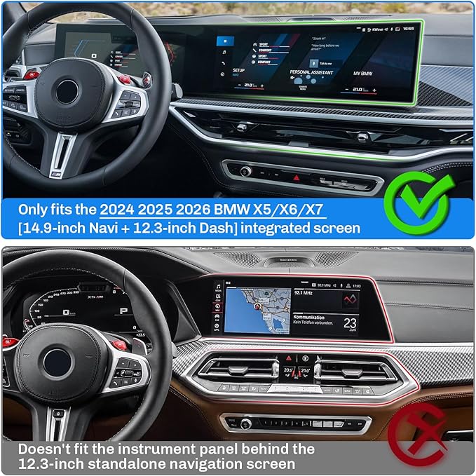 SXCY for 2024 2025 2026 BMW X5/X6/X7 Dashboard Tray [14.9 in All-one Touch Screen Only] for BMW X5 2024-2026 Accessories for 2025 2026 BMW X5 Console Organizer 2024 2026 X5 Dash Screen Back Organizer