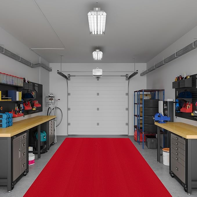 Ottomanson 3'11" x 18' Hallway Runner with Scraper Pile - Extra Durable Non-Slip Rug Mat for Indoor & Outdoor Use - Ideal for Kitchen, Entryway & Garage - High-Traffic Carpet, Red