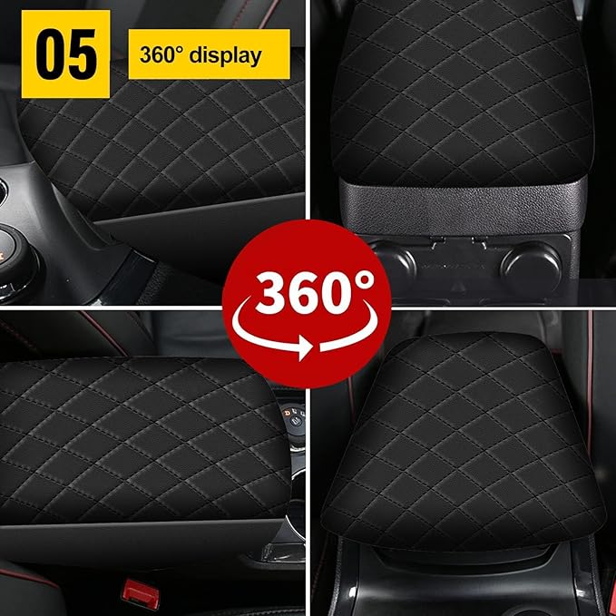 AOMSAZTO Center Console Cover Customized Armrest Cover Compatible with 2011-2019 Ford Explorer Soft Cozy Leather Arm Rest Covering for Car