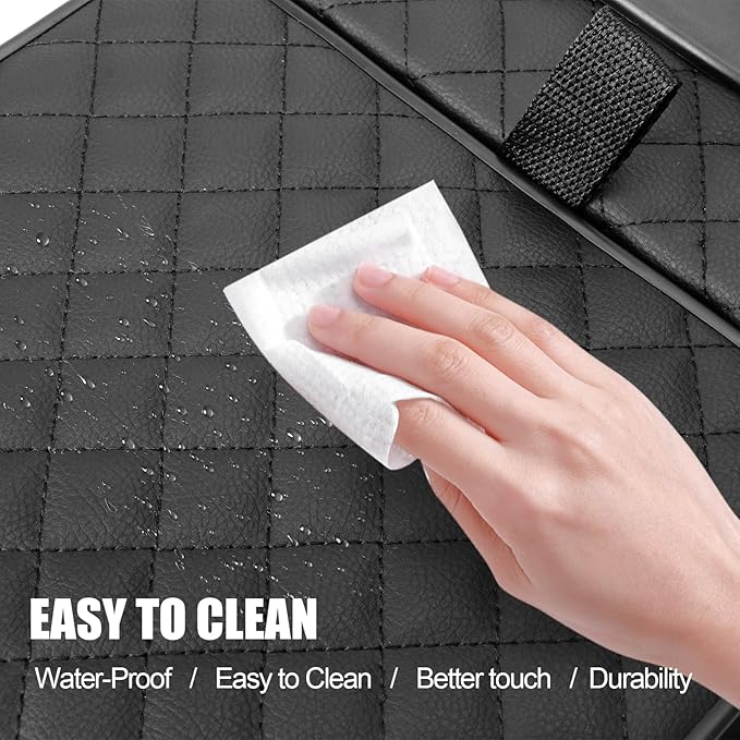 FURYENGRAVER Universal Rear Seat Armrest Rear Bench Seat Consoles with Cup Holder, Large Storage Box,2 Storage Bags Truck Seat Organizer