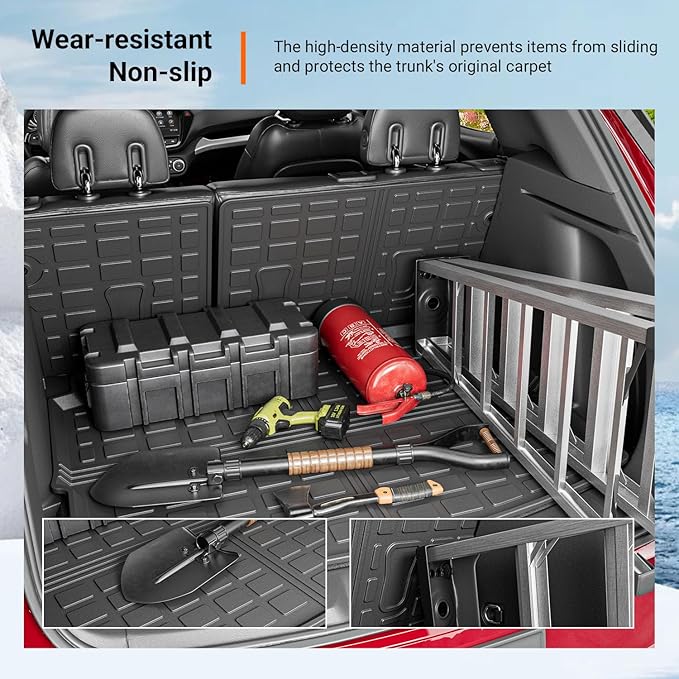 powoq Trunk Mat Compatible with 2021-2026 Chevy Trailblazer Backrest Mat (Only for Upper Deck) Replacement for 2021 2022 2023 2024 2025 2026 Chevy Trailblazer Accessories (Trunk Mat+Backrest Mat)