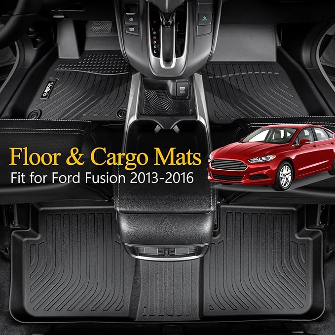 Wailtnb-All Weather Floor Mats for Ford Fusion 2013-2016 & Lincoln MKZ 2013-2016 Custom Fit Ford Fusion 2013-2016 Waterproof Durable Accessories for Lincoln MKZ