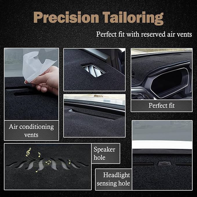 KEYOOG Dashboard Cover Dash Mat Fit for to-yota Highlander 2024-2020 (Without HUD Models),Car Dash Board Mat Anti-Glare Carpet,Non-Slip Pad Sunshield Protector (Flannel)