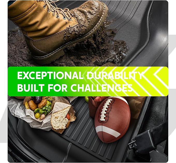 TPE Floor Mats for Toyota RAV4 2019 2020 2021 2022 2023 2024(Not for Hybrid) Custom Fit,Heavy Duty,All-Weather Protection | Durable,Odorless,Easy to Clean (3-Piece,Black)