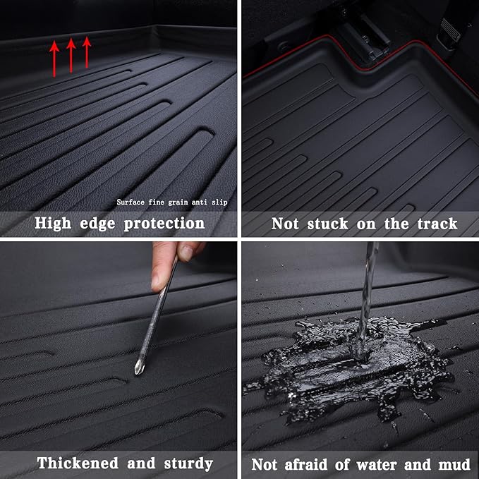 Floor Mats & Trunk Mat & Backrest Mat for 2021-2024 2025 Chevrolet Chevy Tahoe 7 Seats (2 Row Bucket Seat)/GMC Yukon(Not Fit Yukon XL), TPE Car Floor Liners Cargo Liner with Backrest Set