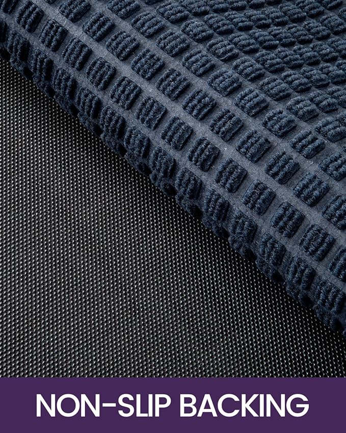 DEXI Front Door Mat Outside Entrance, 4x6 ft Large Rubber Entry Doormat Heavy Duty, Welcome Mats Non Slip for Inside House Floor Entryway Double Doors Exterior Patio, Squares Blue