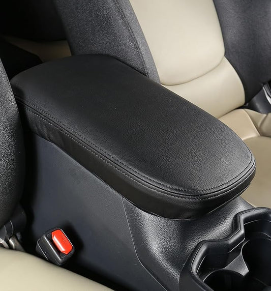 Armrest Cover with Mini Brush for Toyota RAV4 2019-2025, Leather Center Console Cover Middle Console Lid Cover Pad Protector for 2020 2021 2022 2023 2024 RAV 4 Hybrid Interior Accessories