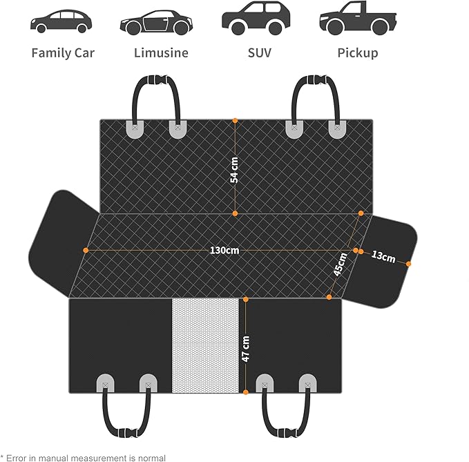 GXT Dog Back Seat Cover Protector for Cars SUV and Trucks with Mesh Window, Scratchproof Nonslip and Waterproof Material(Black)