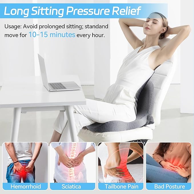 Trucker seat Cushions for Long Sitting, semi Truck seat Cushion with Lumbar Support, Truck seat Cushion for Back Pain and Supporting The HIPS, Trucker Essentials