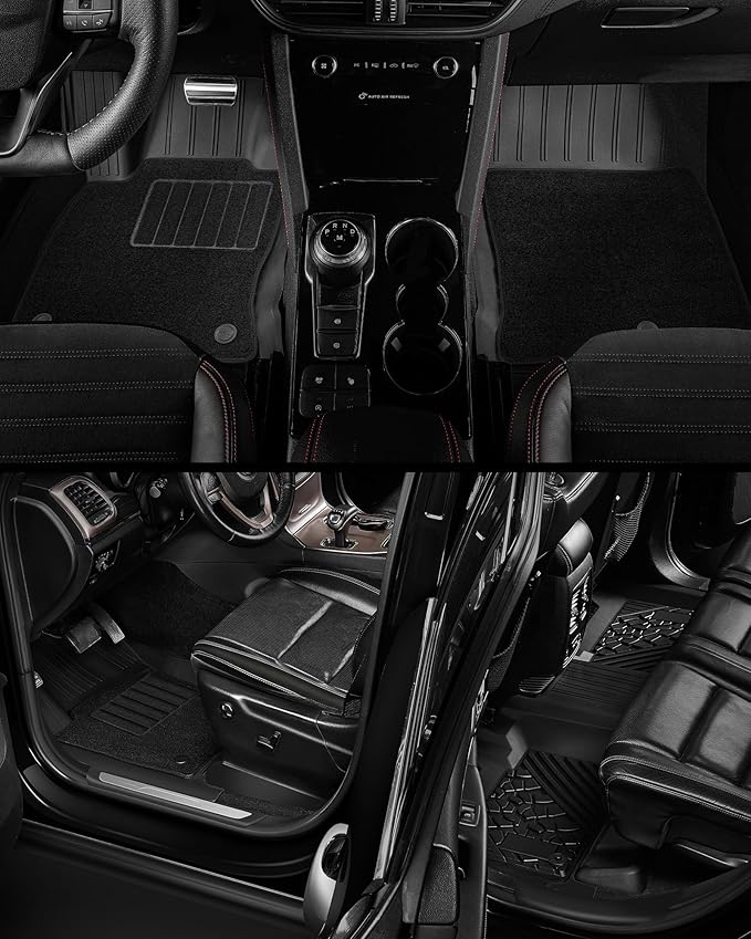 3W Floor Mats & Cargo Liner Fit 2022-2025 Jeep Grand Cherokee(Non L or WK) Carpets for 1st Rows Black Mats Custom Fit for Grand Cherokee, 6PCS
