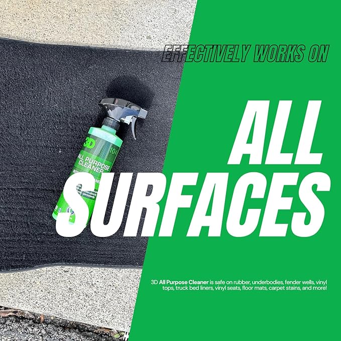 3D All Purpose Cleaner – High-Performance Interior & Exterior Car Cleaner for Vinyl, Leather, Plastic, Fabric, Carpet & More - 16 oz