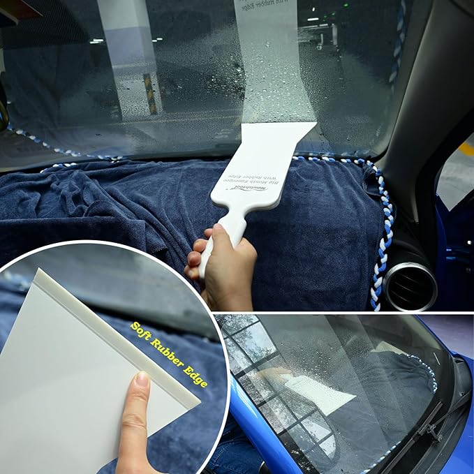 NEWISHTOOL Car Tint Kit Window Tinting Tools for Windshield/Rear Glass Film Install and Clean - Includes Bulldozer Squeegee, Felt Squeegee, Window Scraper, Small PPF, Utility Knife, Vinyl Wrap Cutter