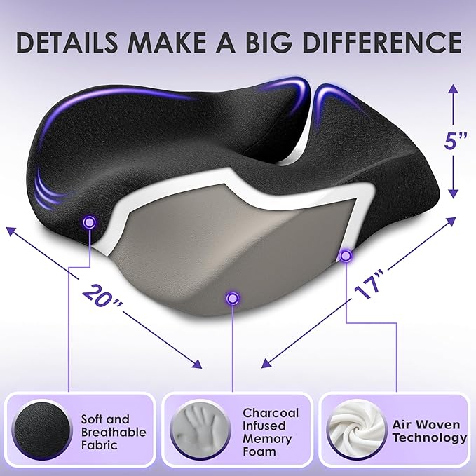 X Large Seat Cushions for Office Chairs, Car & Truck. Ergonomic Gaming Chair Seat Cushion and Sciatica Pain Relief Pillow for Back Pain. Orthopedic Coccyx Cushion for Tailbone Pain Relief (Green)