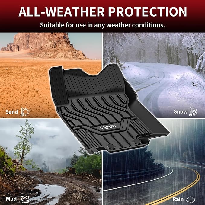 LASFIT Floor Mats for Nissan Rogue 2014-2020 (Not Fit Rogue Sport or Select), All Weather TPE Custom Fit Durable Floor Liners for Rogue S/SV/SL 2020 2019 2018 2017-2014 1st & 2nd Row Car Mats