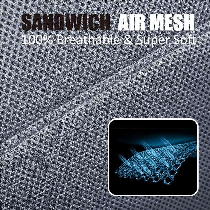 P&J AUTO Leather and Mesh Car Seat Cover Front Pair Universal Fit for Cars Trucks Vans & SUVs Airbag Compatible (Grey)