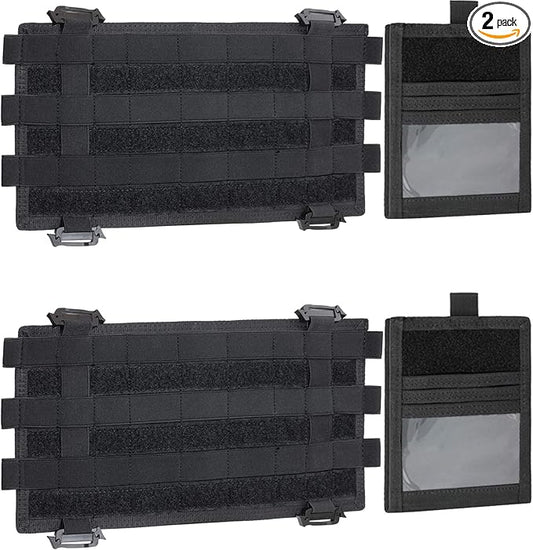 WYNEX Car Visor Organizer with Detachable Card Pouch | Auto Sun Visor Storage Molle Panel with Elastic Webbing Slots for Glasses & Tactical Gear | Fit Most Vehicle, SUVs & Trucks (2, Black (2-Pack))