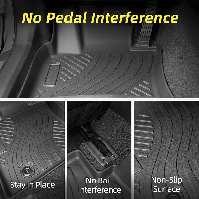 Floor Mats & Cargo Liner for Toyota Camry 2018–2024 (FWD Only), All Weather Protection, Heavy Duty Floor Mats, Waterproof Mats, Custom Fit, Anti-Slip, Easy to Clean, TPE Accessories, Full Set, Black