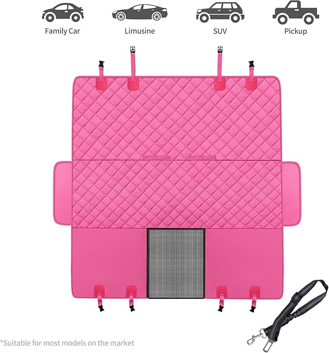 GXT Dog Back Seat Cover Protector for Cars SUV and Trucks with Mesh Window, Scratchproof Nonslip and Waterproof Material