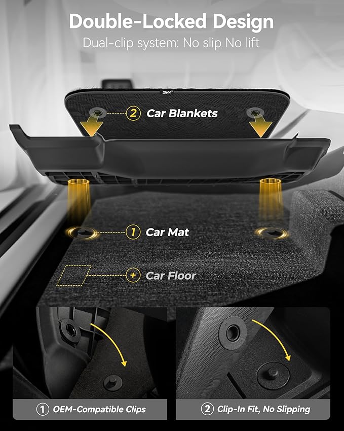 3W Floor Mats with Front Carpet on TOP Fit for Tesla Model Y 2020-2024, 2025 All-Weather TPE Full Set Floor Liners and Cargo Liner Mats Accessories Custom Fit for Model Y 5-Seat(Not for Juniper)