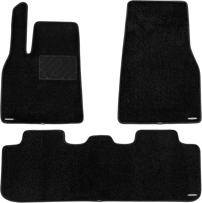 WENNEBIRD Superior Carpet Floor Mats for 2025-2026 Tesla Model Y (Juniper), 0.6-Inch Ultra-Thick, Noise-Reducing, All-Weather Waterproof Anti-Slip – 3-Pc Set