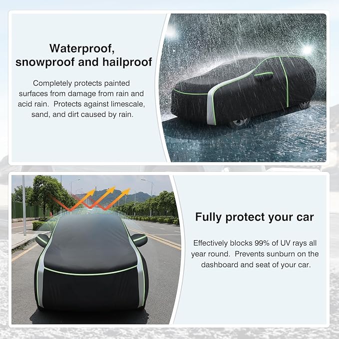 Escape Car Cover Fits for Ford Escape 2001-2023 2024 2025 2026 All Weather SUV Car Covers for Escape Accessories, Waterproof with Zipper & Reflective Safety Strips