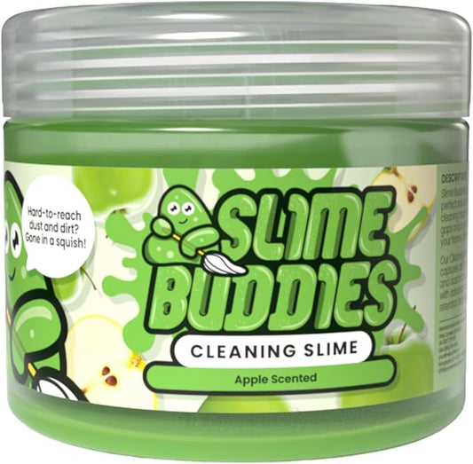 Slime Buddies Car Cleaning Gel Putty - Apple Scented Interior Detailing Tool for Cup Holders, Air Vents & Keyboard - Reusable Auto Detailing Accessories - Dust Remover Goop - Gifts for Men Women