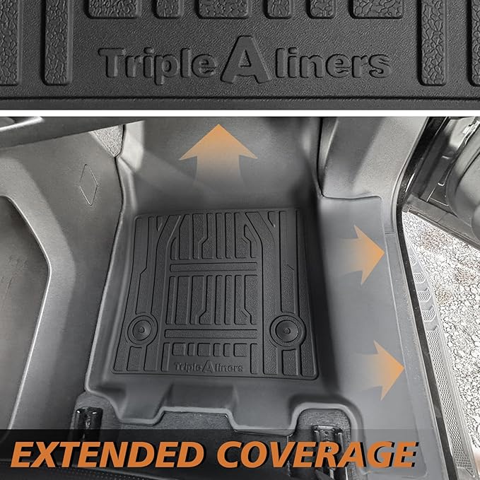 TripleAliners Floor Mats All Weather Liners for 2024 2025 Chevy Silverado EV RST/GMC Sierra EV Denali (Not for WT/LT) Accessories 1st & 2nd Row Full Set TPE Heavy Duty Custom Fit Floor Liners