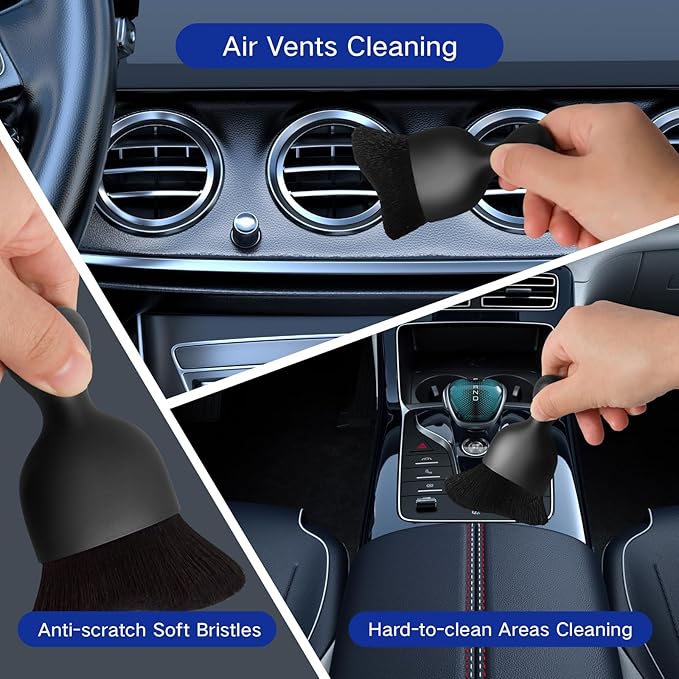 35Pcs Car Detailing Kit, Car Detailing Brush Set, Car Wash Cleaning Kit, Car Detailing Brushes, Professional Car Care Kit for Interior Exterior Wheels, Blue