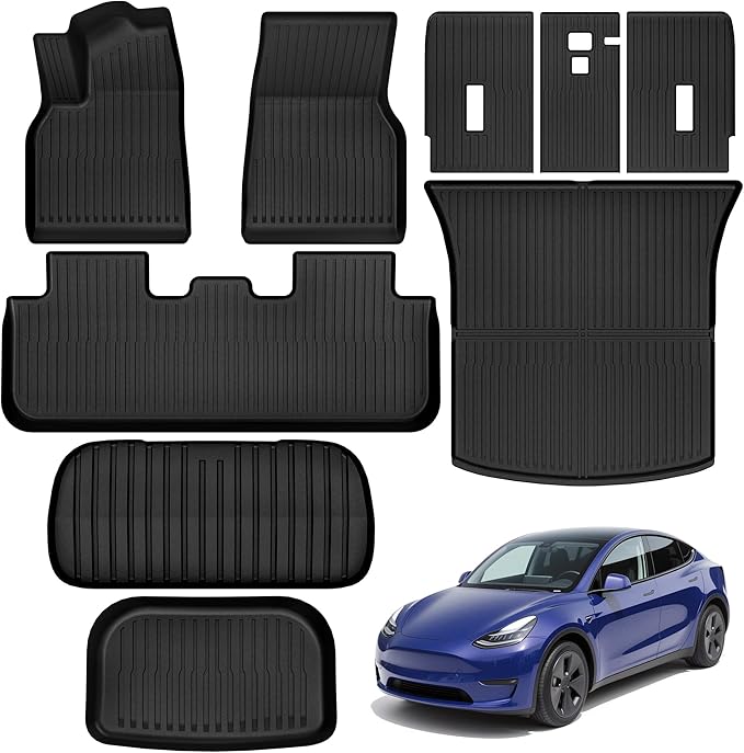 YITAMOTOR Tesla Model Y Juniper Floor Mats 2025 2026 Custom Fit All-Weather TPE Model Y Juniper Back Seat Protector, Cargo Liner, Trunk & Interior Model Y Accessories